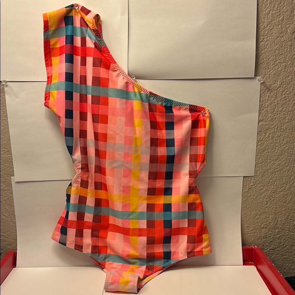 Carolina K öne piece swim in colorful with High Neck and Cutout Detail